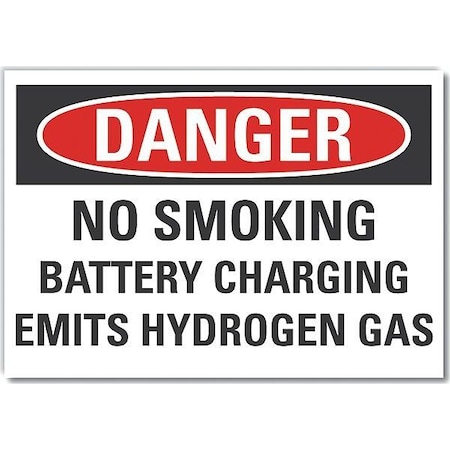 No Smoking Danger Label, 3 1/2 In H, 5 In W, Polyester, Horizontal Rectangle,LCU4-0624-ND_5X3.5