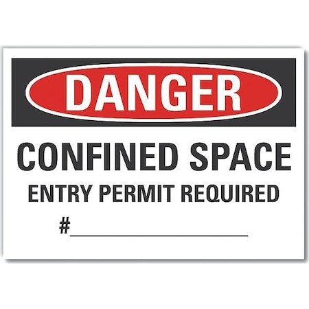 Decal,Danger Confined Space,5 X 3.5, LCU4-0638-ND_5X3.5