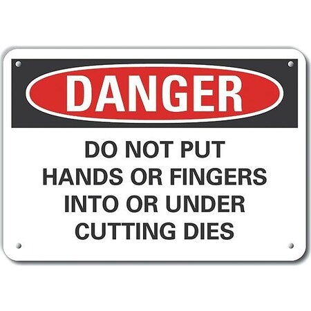 Reflective  Pinch Point Danger Sign, 10 In Height, 14 In Width, Aluminum, Horizontal Rectangle