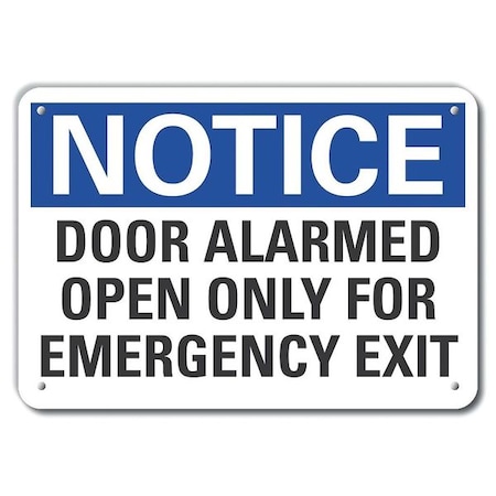 Door Alarmed Notice,Aluminum,14x10