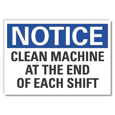 Cleaning Notice Label, 3 1/2 In Height, 5 In Width, Polyester, Horizontal Rectangle, English