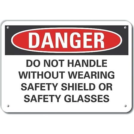 Plastic Eye  Danger Sign, 7 In Height, 10 In Width, Plastic, Vertical Rectangle, English