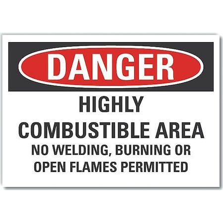 Danger Sign, 7 In H, 10 In W, Non-PVC Polymer, Vertical Rectangle, English, LCU4-0691-ED_10x7