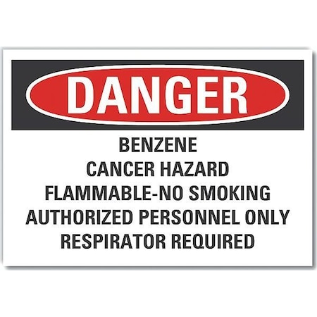 Danger Sign, 7 H, 10 W, Non-PVC Polymer, Vertical Rectangle, English, LCU4-0707-ED_10x7