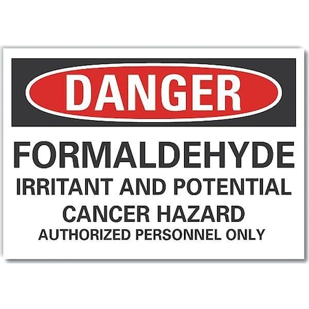 Danger Sign, 3 1/2 In H, 5 In W, Polyester, Horizontal Rectangle, English, LCU4-0697-ND_5X3.5