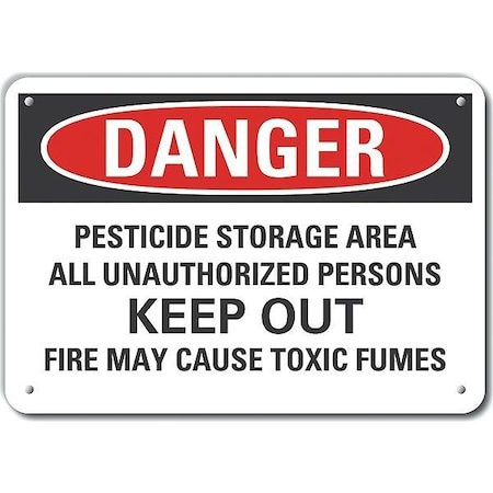 Danger Sign, 10 In H, 14 In W, Plastic, Horizontal Rectangle, English, LCU4-0702-NP_14X10