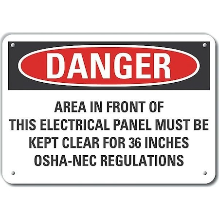 Decal, Danger Area In Front Of, 10x7, Legend Style: Text