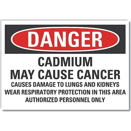 Decal,Danger Cadmium May,5 X 3.5