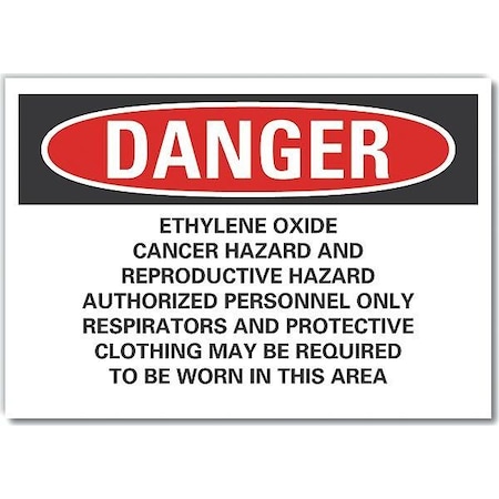 Danger Sign,14 W,10 H,0.004 Thickness, LCU4-0722-ED_14x10