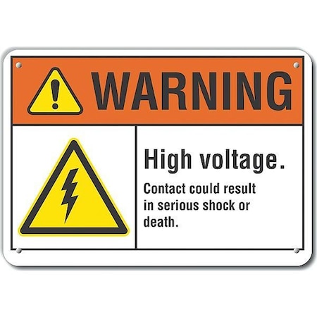 Decal, Warning High Voltage, 10 X 7, Sign Legend Color: Black, LCU6-0004-NA_10X7