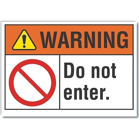 Exit & Entrance Warning Label, 3 1/2 In Height, 5 In Width, Polyester, Horizontal Rectangle