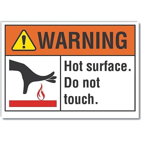 Warning Sign, 10 In H, 14 In W, Non-PVC Polymer, Horizontal Rectangle, English, LCU6-0023-ED_14x10