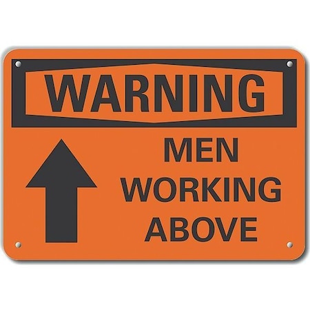 Decal, Warning Men Working Above, 14 X 10, Thickness: 0.04 In, LCU6-0040-NA_14X10