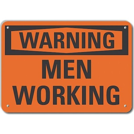 Decal, Warning Men Working, 10 X 7, Thickness: 0.04 In, LCU6-0078-RA_10X7