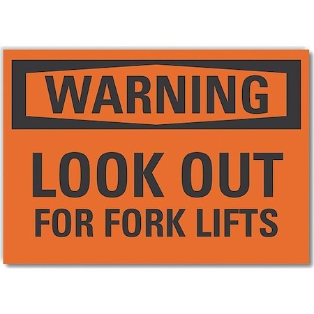 Lift Truck Traffic Warning Label, 5 In H, 7 In W, Polyester, Rectangle,LCU6-0100-ND_7X5