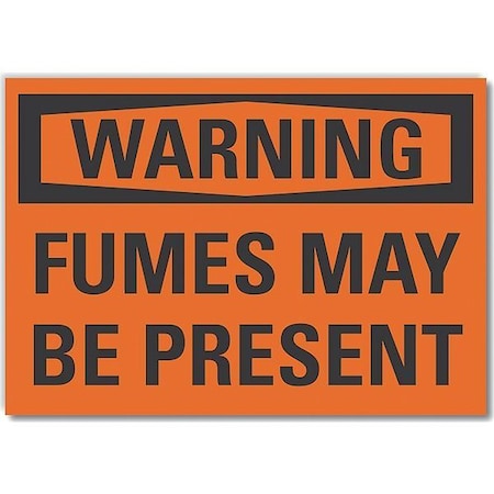 Decal,Reflective,Warning Fumes May,5 X 3.5, 3 1/2 In Height, 5 In Width, Reflective Sheeting