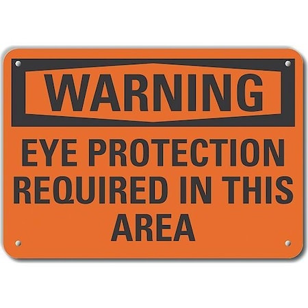 Decal, Warning Eye Protection, 10x7, Legend Style: Text