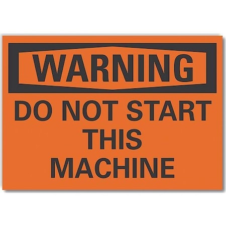Machine & Operation Warning Reflective Label, 10 In Height, 14 In Width, Reflective Sheeting