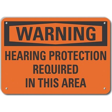 Decal, Plastic, Warning Hearing, 10 X 7, Sign Legend Color: Black