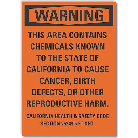 Warning Sign, 14 In H, 10 In W, Non-PVC Polymer, Vertical Rectangle, English, LCU6-0166-ED_10x14