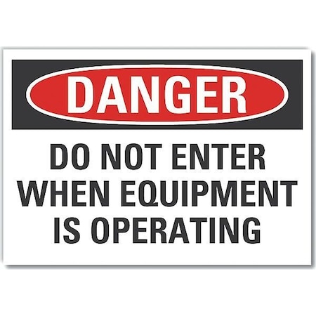 Machine & Operation Danger Label, 3 1/2 In Height, 5 In Width, Polyester, Horizontal Rectangle