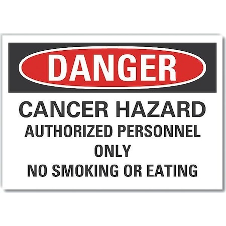 Danger Sign, 7 H, 10 W, Non-PVC Polymer, Vertical Rectangle, English, LCU4-0676-ED_10x7