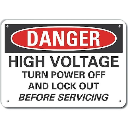 Decal,Danger High Voltage,Plastic,10x7, LCU4-0669-NP_10X7