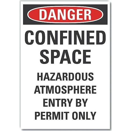 Decal,Danger Confined Space,10 X 7, LCU4-0664-RD_10X7