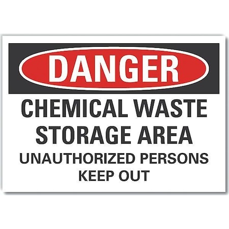 Danger Sign, 10 In H, 14 In W, Non-PVC Polymer, Horizontal Rectangle, English, LCU4-0668-ED_14x10