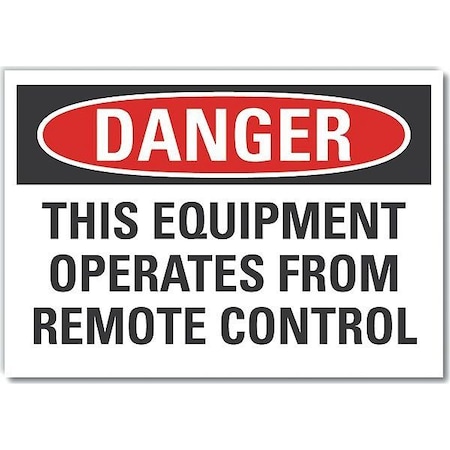 Machine & Operation Danger Label, 10 In Height, 14 In Width, Polyester, Horizontal Rectangle