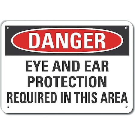 Decal,Danger Eye And Ear,Plastic,10 X 7