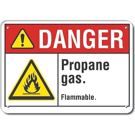 Alum Danger Propane Gas,10x7, LCU4-0013-NA_10X7