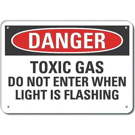 Reflective Toxic Materials Danger Sign, 7 In H, 10 In W, Vertical Rectangle, LCU4-0619-RA_10X7