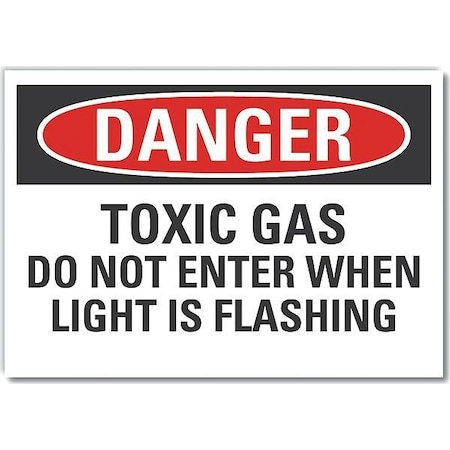 Toxic Materials Danger Reflective Label, 3 1/2 In H, 5 In W,English, LCU4-0619-RD_5X3.5