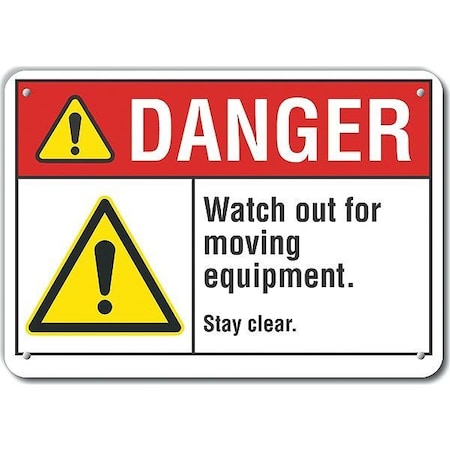 Alum Danger Watch Out For, 10x7, Header Legend Color: Black, LCU4-0066-NA_10X7