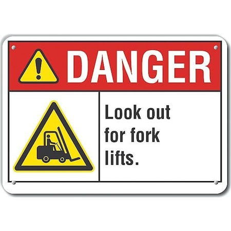 Alum Danger Look Out Fork, 10x7, Height: 7 In, LCU4-0041-NA_10X7