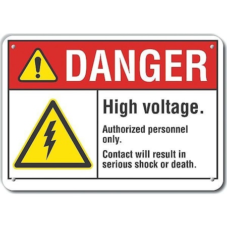 Decal,Danger High Voltage,Plastic,10x7, LCU4-0042-NP_10X7