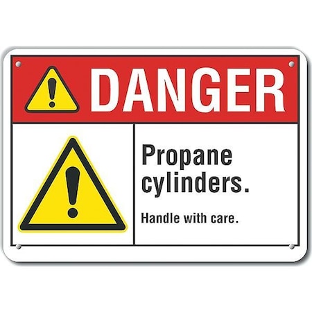 Plastic Propane Danger Sign, 10 In H, 14 In W, Plastic, Horizontal Rectangle, LCU4-0061-NP_14X10