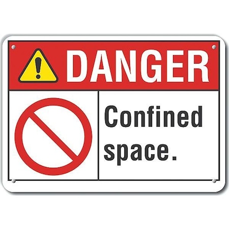 Decal,Danger Confined Space,10x7, LCU4-0114-NP_10X7