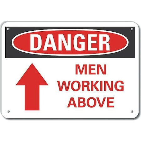 Alum Danger Men Working Above,10x7, LCU4-0190-NA_10X7
