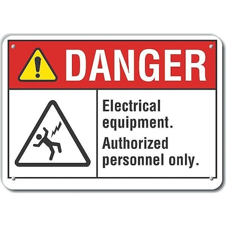 Decal, Danger Electrical, Plastic, 10x7, Standards: ANSI Z53.1-1967; ANSI Z535-2006; OSHA 1910.145