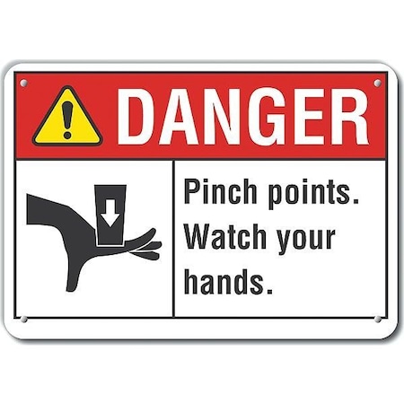 Danger Sign, 7 In Height, 10 In Width, Plastic, Vertical Rectangle, English