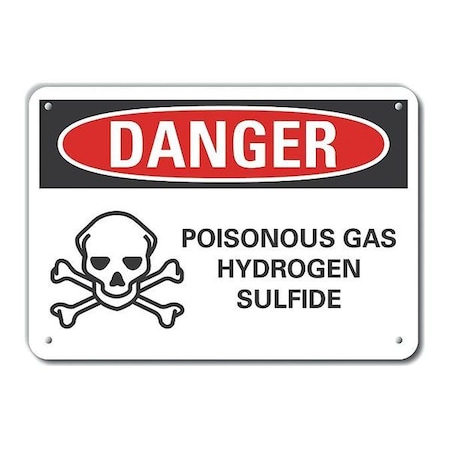 Plastic Poisonous Gas Danger Sign, 7 In H, 10 In W, Plastic, Vertical Rectangle, LCU4-0222-NP_10X7