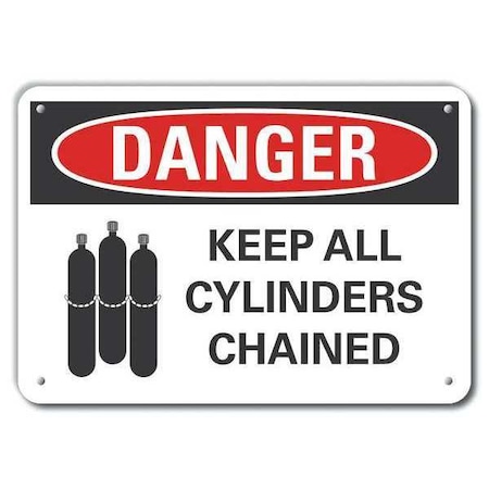 Plastic Cylinder Handling Danger Sign, 7 In H, 10 In W, Vertical Rectangle, LCU4-0226-NP_10X7