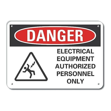 Alum Danger Electrical, 14x10, Sign Legend Text Color: Black