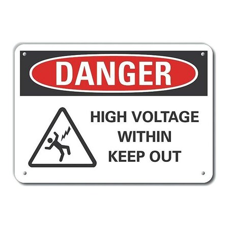 Decal,Danger High Voltage,Plastic,10x7, LCU4-0236-NP_10X7