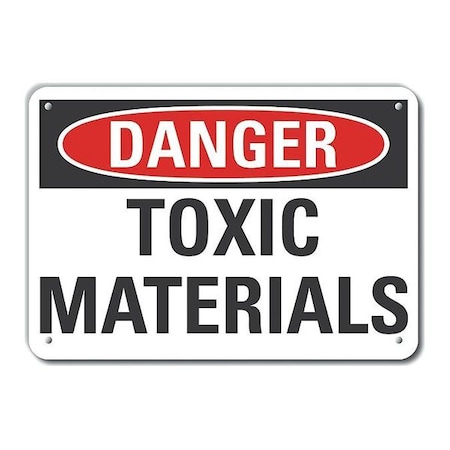 Reflective Toxic Materials Danger Sign, 7 In H, 10 In W, Vertical Rectangle, LCU4-0380-RA_10X7