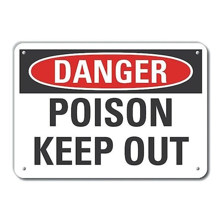 Reflective Poison Danger Sign, 10 In H, 14 In W, Horizontal Rectangle, English, LCU4-0377-RA_14X10
