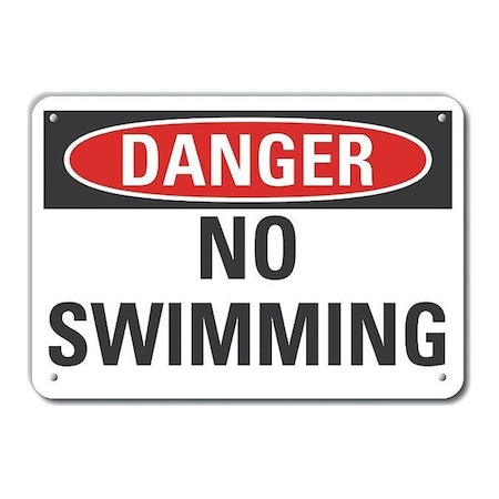 Alum Danger No Swimming,14x10, LCU4-0343-NA_14X10