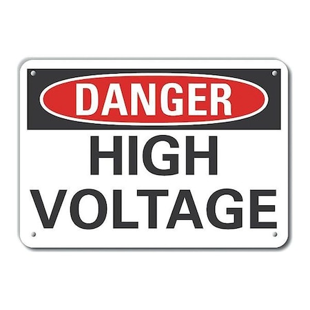 Refl Alum Danger High Voltage,10x7, LCU4-0347-RA_10X7